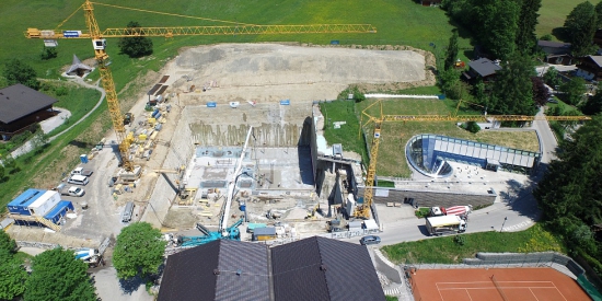 Bohrarbeiten beim Congreszentrum Alpbach