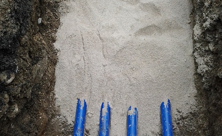 Anbindeleitungen im Sandbett